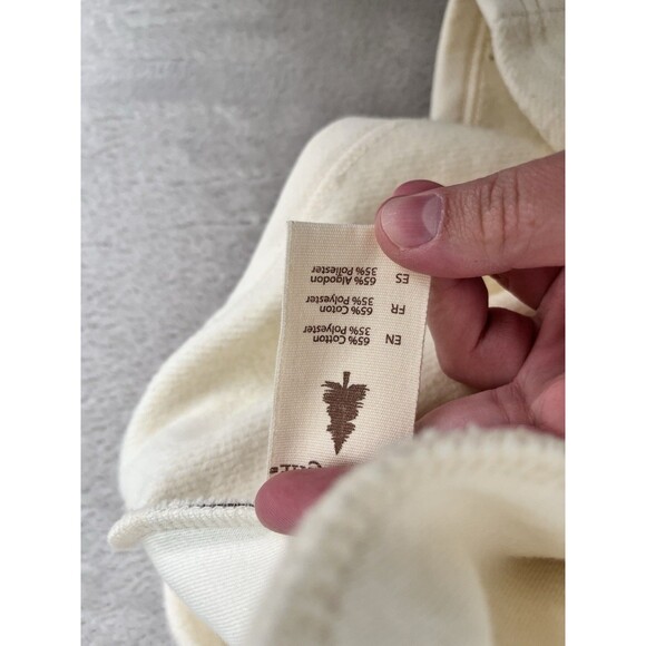 Wanakome Sweatshirt Womens XS Cream Funnel Turtleneck Cowl Pullover Terry - Picture 7 of 11